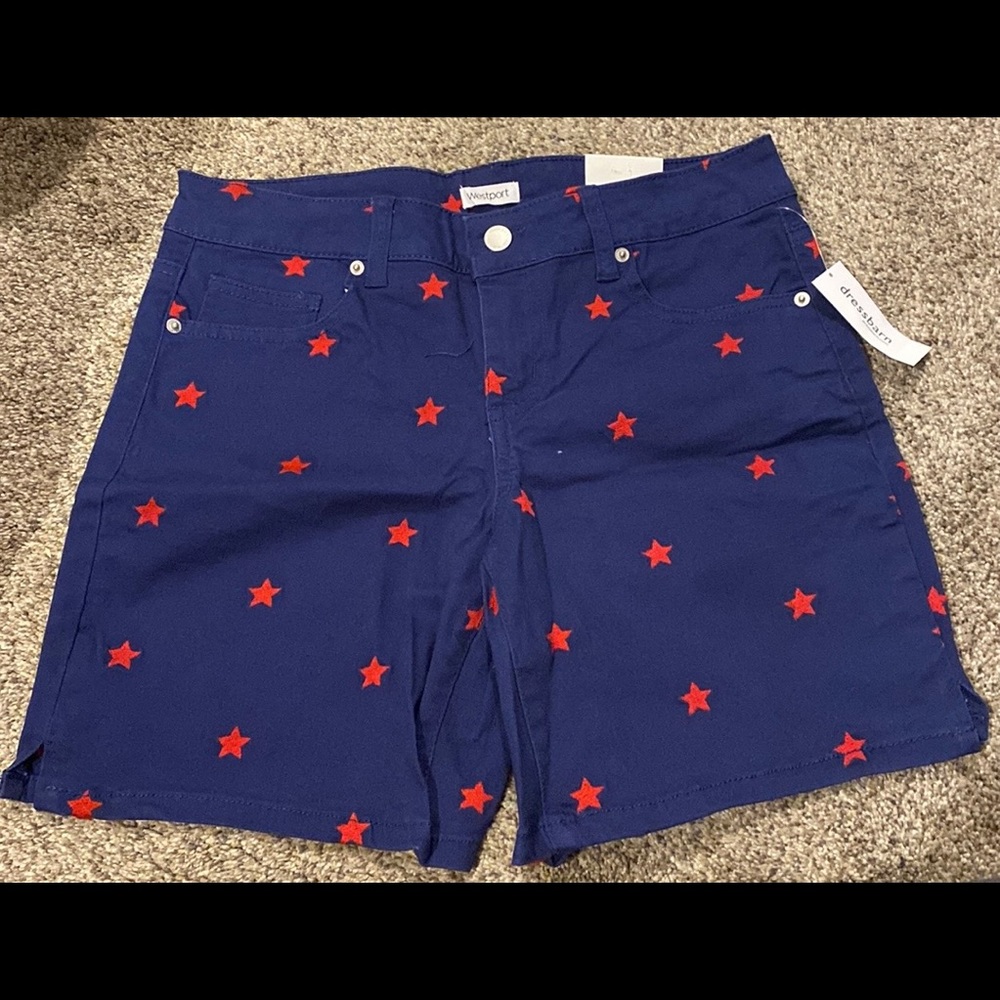 Navy shorts with red stars- NWT